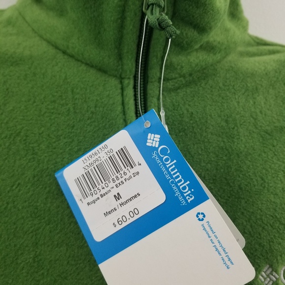 Columbia fleece zip up M green B71 - Picture 3 of 8